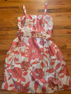 Jessica Howard Floral Print Fit & Flare with Matching Belt 10